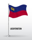 High detailed vector flag of Liechtenstein