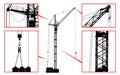 High detailed vector hoisting crane