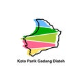 High detailed vector map of Koto Parik Gadang Diateh modern outline, Logo Vector Design. Abstract, designs concept, logo, logotype