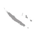 High detailed vector map of New Caledonia with navigation pins