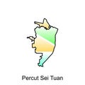 High detailed vector map of Percut Sei Tuan City modern outline, Logo Vector Design. Abstract, designs concept, logo, logotype
