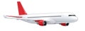 High detailed white airliner, 3d render on a white background. Side view of airplane, isolated 3d illustration. Airline Royalty Free Stock Photo