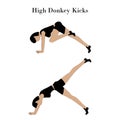 High donkey kicks exercise