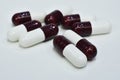 High doses of medicine for treatment. pain medication tablets. Assorted pharmaceutical medicine pills
