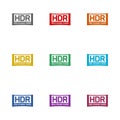 High dynamic range imaging icon isolated on white background. Set icons colorful