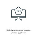 High dynamic range imaging outline vector icon. Thin line black high dynamic range imaging icon, flat vector simple element