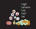 High earners, not rich yet HENRYs vector Royalty Free Stock Photo