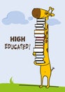 High educated giraffe student / Master student greeting card/ Congratulation on graduation