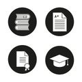 High education glyph icons set