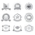 High education logos set. Vector ilustration