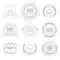 High education logos set. Vector ilustration