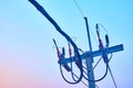 Electric pole with blue sky