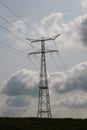 High electricity wires to cross river in Hitland, Netherlands