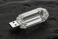 Sparkling Diamond USB Drive on Dark Stone Royalty Free Stock Photo