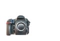 High end dslr camera front view, isolated on a white background Royalty Free Stock Photo