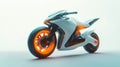 high-end electric scooter, shown in a dynamic pose with the front wheel turned