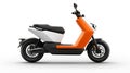 high-end electric scooter, shown in a dynamic pose with the front wheel turned