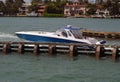 High-end motor boat  on the Florida Intra-Coastal Waterway Royalty Free Stock Photo
