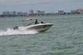 High-end motor boat on the Florida Intra-Coastal Waterway Royalty Free Stock Photo