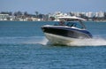 High-end Motorboat Speeding on the Intra-coastal Waterway Royalty Free Stock Photo