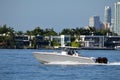 High-end Sport Fishing Boat Cruising on Biscayne Bay off Miami Beach,Florida
