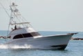 High-end sport fishing boat returning to port