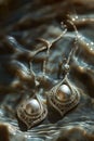 High-end vintage jewelry with pearls on dark background