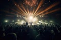 high-energy concert with energetic audience and strobe lights for album cover Royalty Free Stock Photo
