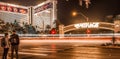 High energy electric long exposure of las vegas city streets at night