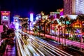 High energy electric long exposure of las vegas city streets at night Royalty Free Stock Photo