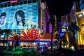 High energy electric long exposure of las vegas city streets at night