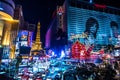 High energy electric long exposure of las vegas city streets at night