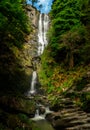 High waterfall of Pistyll Rhaeadr in Wales Royalty Free Stock Photo