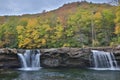 High Falls on Shavers Fork surrounded by greenery at daytime in West Virginia in the US Royalty Free Stock Photo