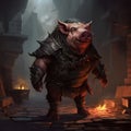 High Fantasy Pig Art Inspired By Darkest Dungeon Royalty Free Stock Photo