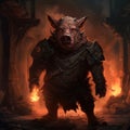 High Fantasy Pig Art Inspired By Darkest Dungeon Royalty Free Stock Photo