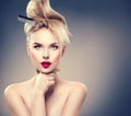 High fashion model girl portrait Royalty Free Stock Photo