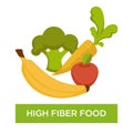 High fiber food fruit and vegetable nutrition Royalty Free Stock Photo