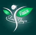 High Fiber and Vitamin, Foods make the body healthy slim Shape. Logo products template green heart. Healthy nutrition and diet