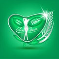 High Fiber and Vitamin, Foods make the body healthy slim Shape. Logo products template green heart.