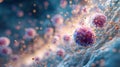 High Fidelity 3D View of Immune Cells Communicating in Tuberculosis Royalty Free Stock Photo