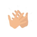 High five, clap gesture. Stylized hands. Simple vector flat illustration