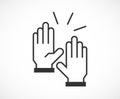 High Five hand gesture with two hands. Royalty Free Stock Photo