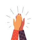 High five hand. Give 5 friend. Team icon. Friendship and partner between people. Together in business, teamwork and agreement.