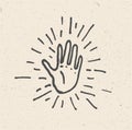 High Five Hand. Minimalist hand drawn vector illustration. High Five Icon