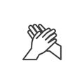 High five hands line icon