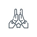 high five icon vector from friendship concept. Thin line illustration of high five editable stroke. high five linear sign for use Royalty Free Stock Photo