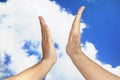 High Five Male Sky Outdoor Royalty Free Stock Photo