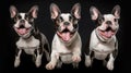 High-Flying Fun Agile Boston Terriers Jumping to Catch Tasty Treats. Generative AI Royalty Free Stock Photo