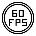 High fps icon outline vector. Aerial drone